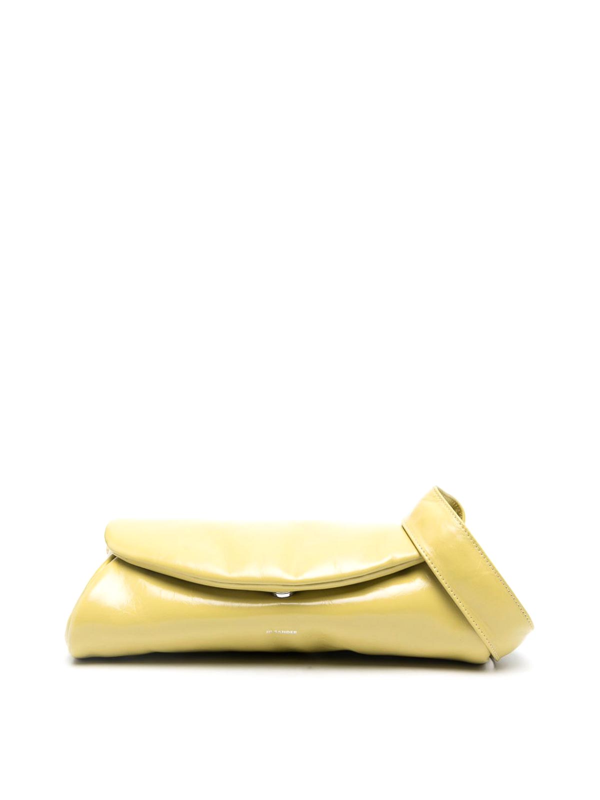 Jil Sander Cannolo leather tote bag - Yellow