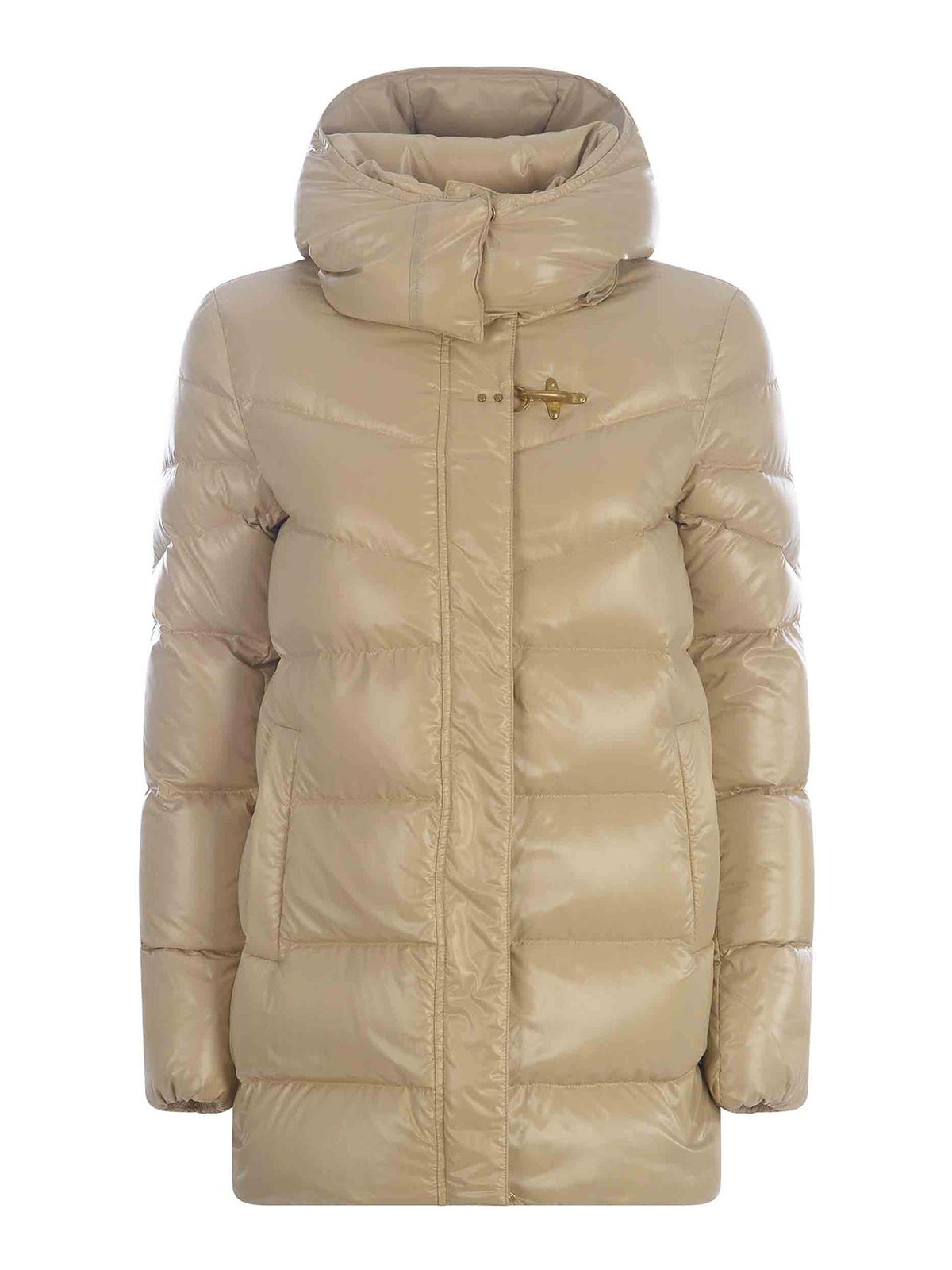 Shop Fay Down Jacket  In Shiny Nylon In Beis