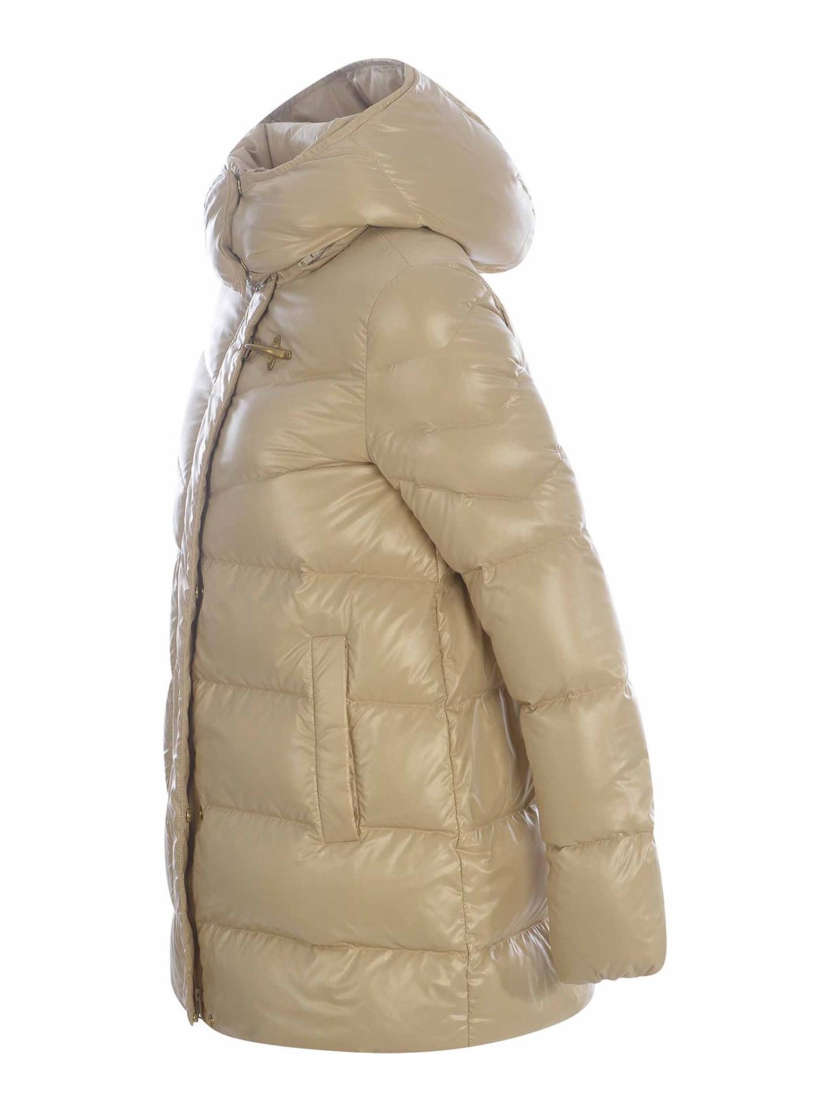 Shop Fay Down Jacket  In Shiny Nylon In Beis