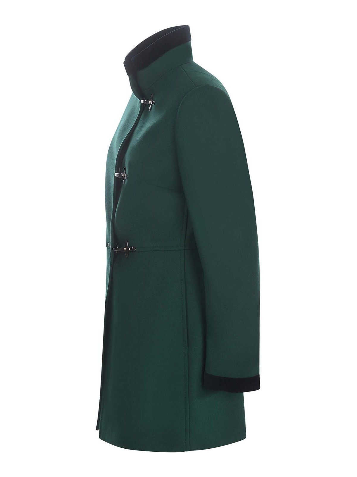 Shop Fay Coat   In Wool Blend In Dark Green