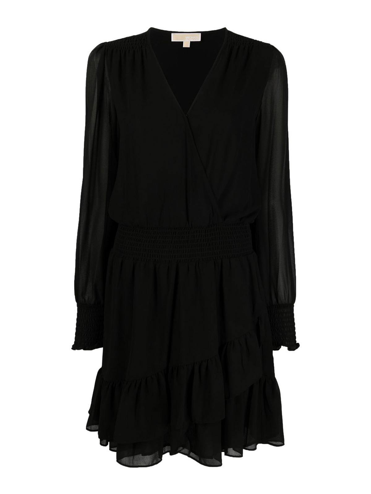 Michael kors black ruffle dress hotsell