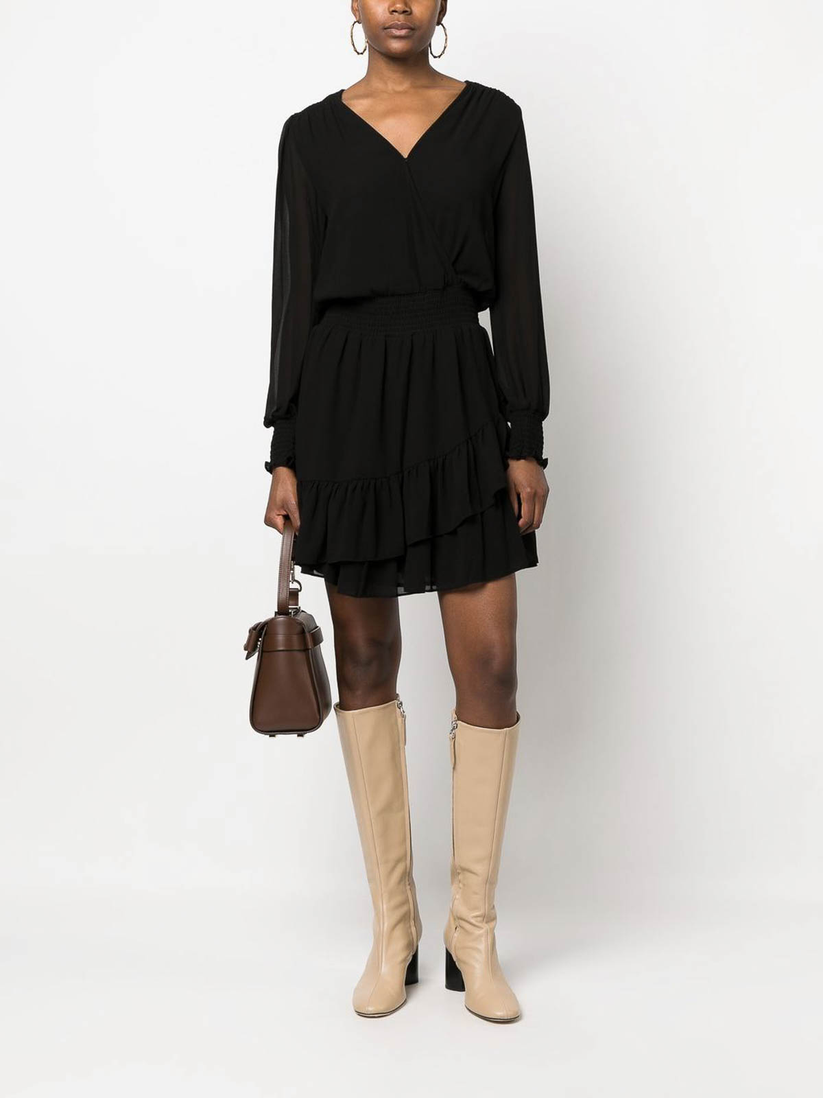 Short dresses Michael Kors - Solid ruffle dress - MB98XEY7R3001