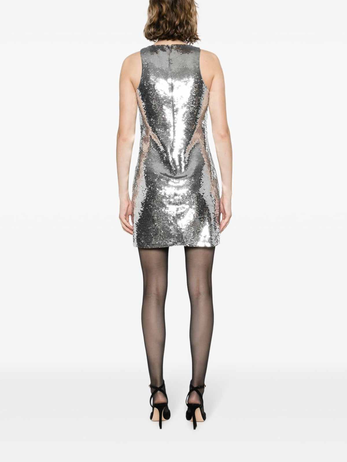 Shop Michael Kors Mini Dress In Silver