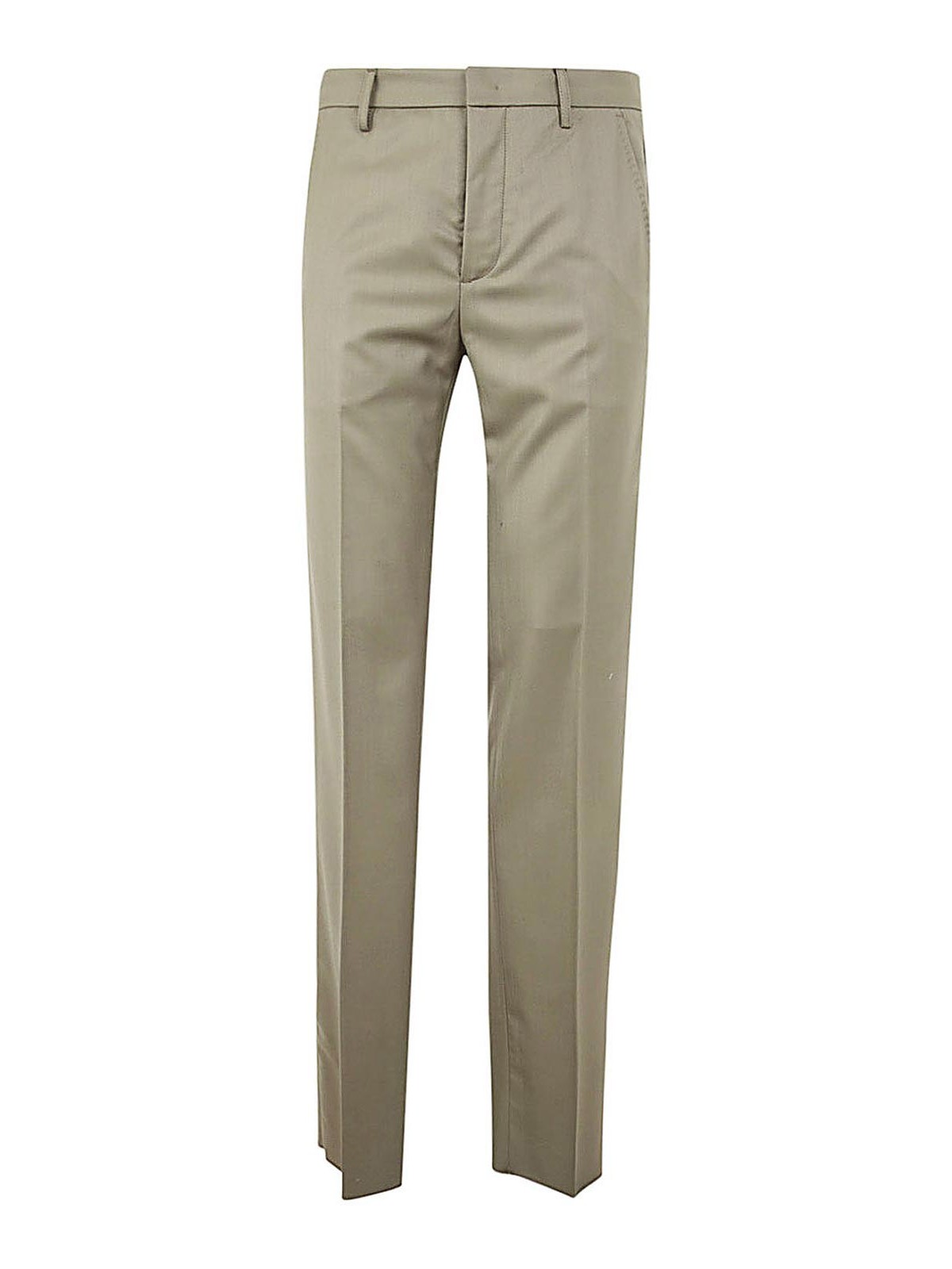 Shop Etro Flat Front Trouser In Green