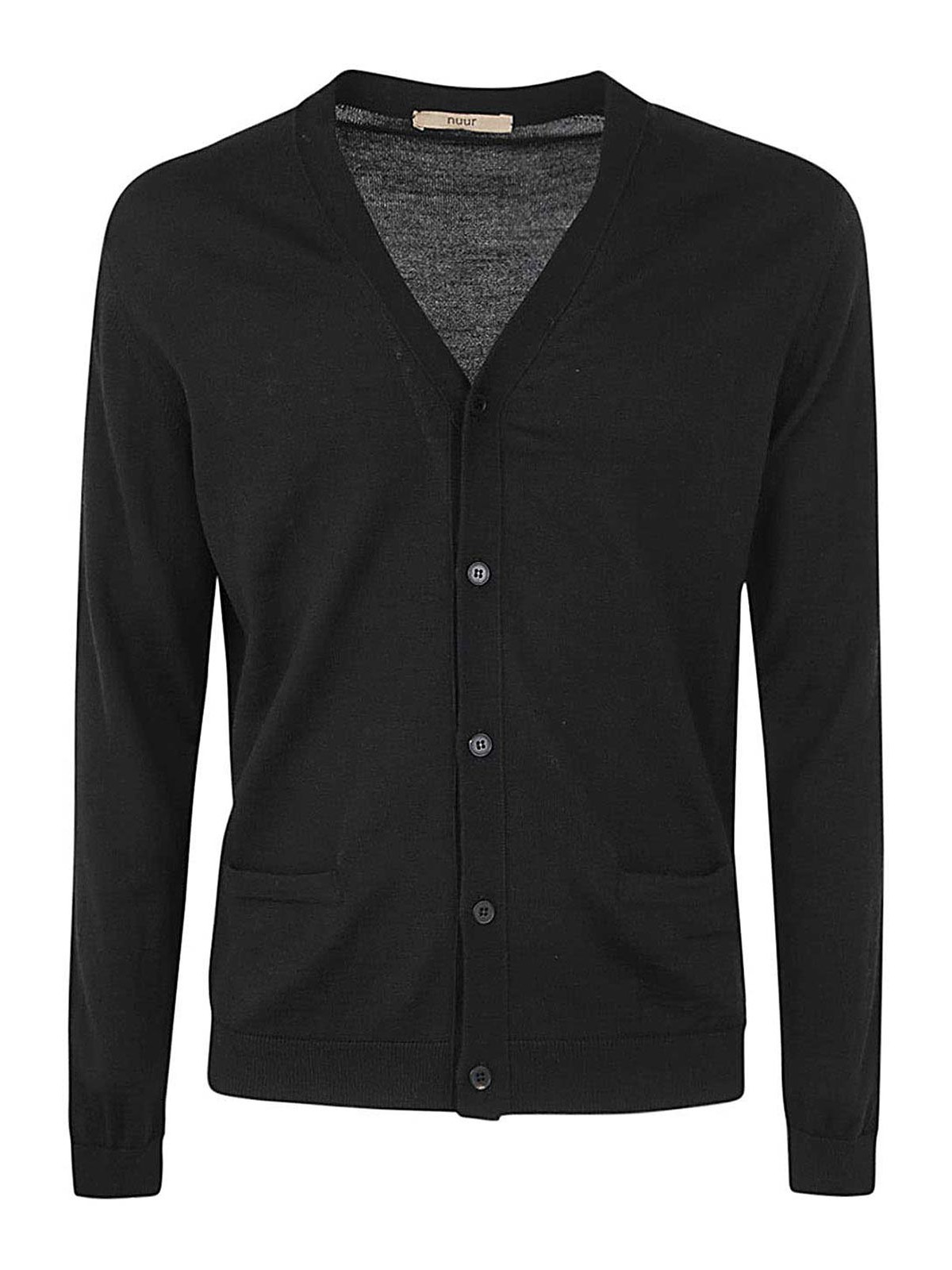 Shop Nuur Long Sleeve Cardigan In Black