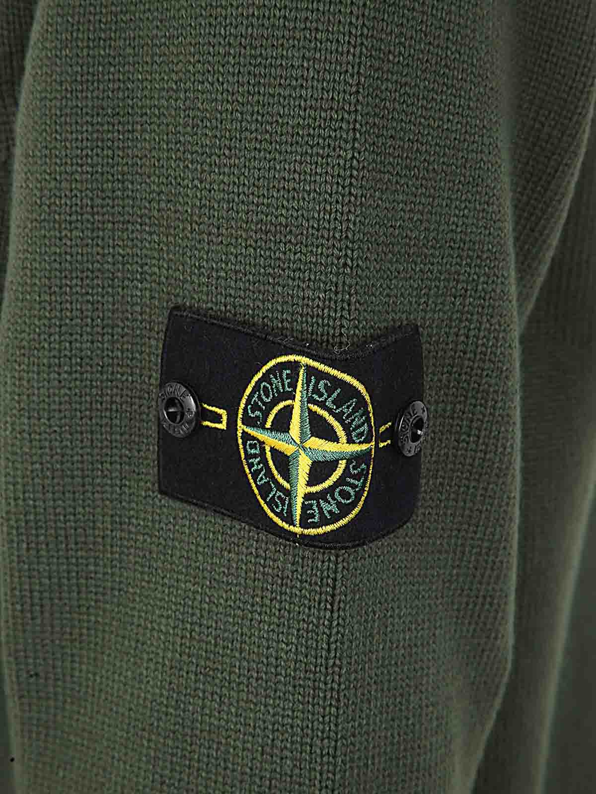 【Stone 】ボートネック - 緑 STONE ISLAND(ストーンアイランド) / Compass-Patch Jumper/XL