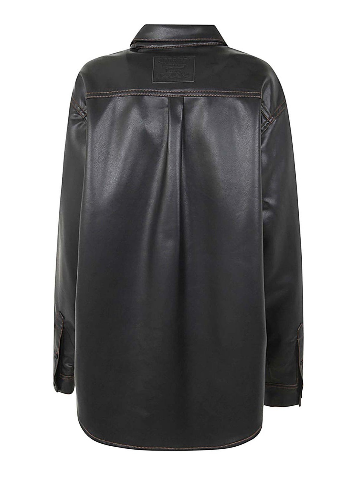 Y/Project Hook and eye leather shirt - Black|SHIRT75S25BLACK