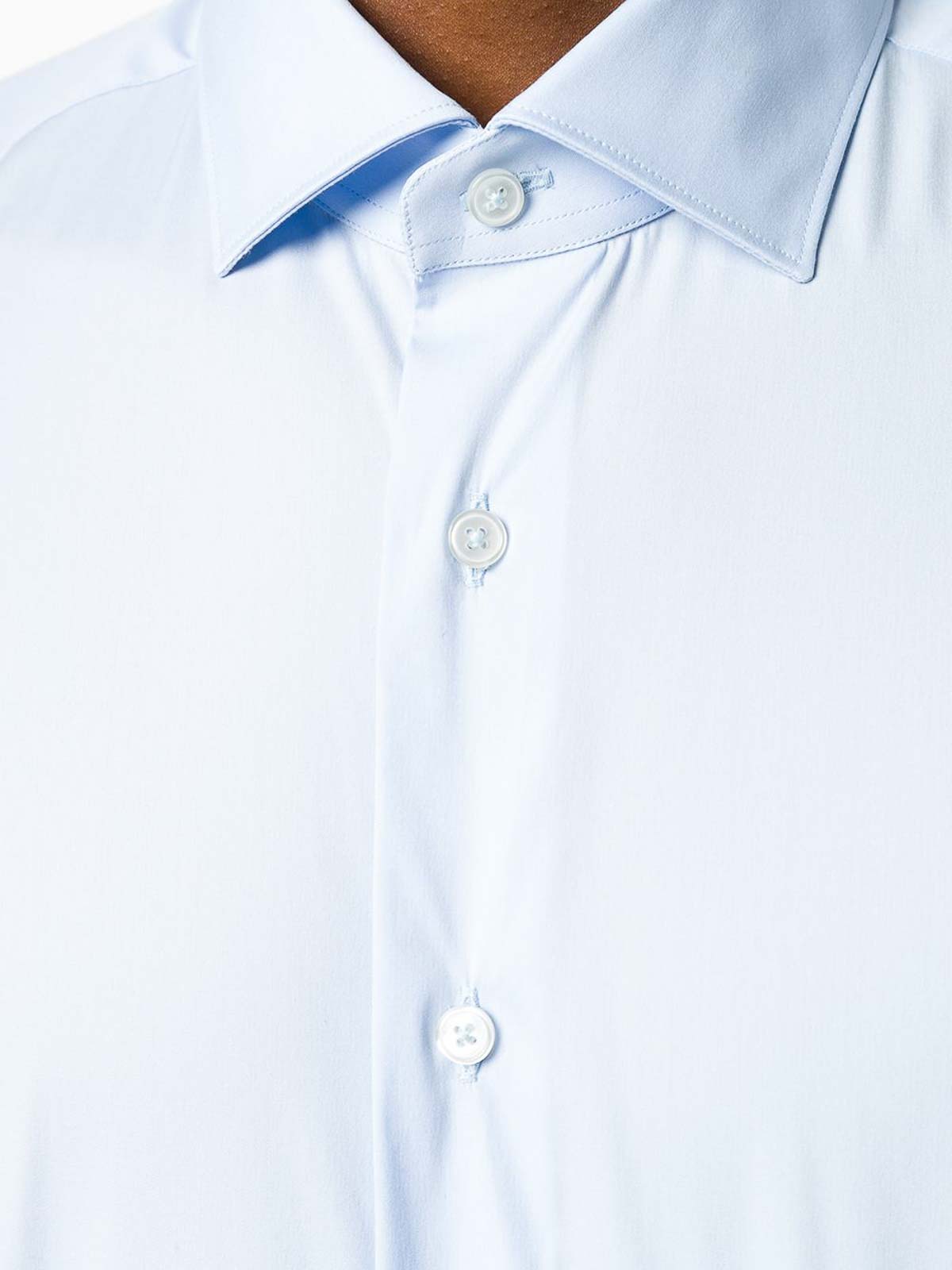 Shop Xacus Slim-fit Shirt In Light Blue