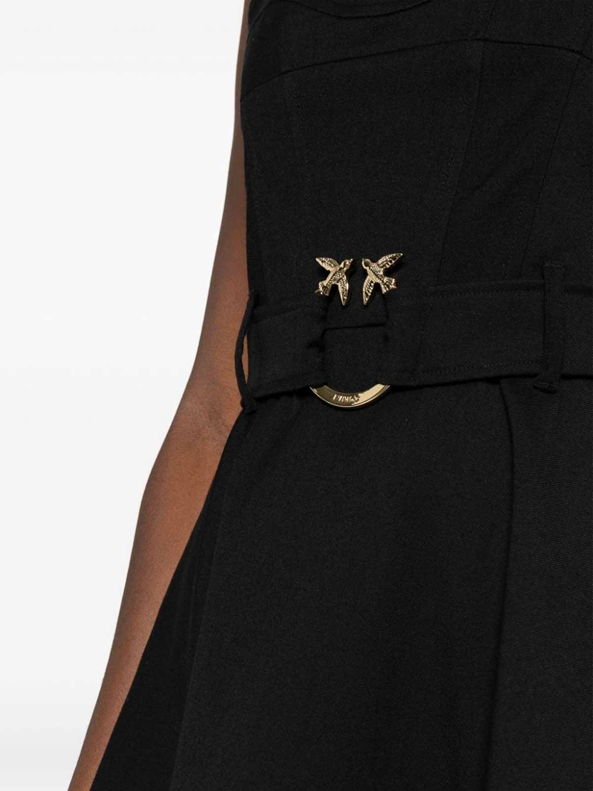 Robe Pinko En Laine - Taille 36/38 - Couleur Gris Et Noir - Style Robe-pull - Occasion