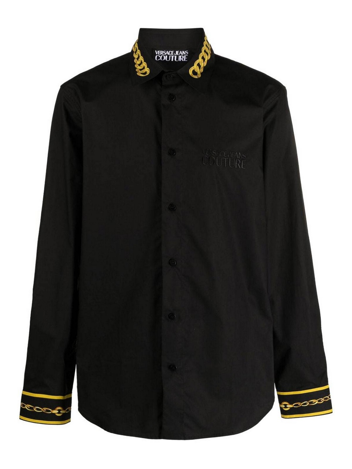 versace jeans couture dress shirt Versace Jeans Couture Long Sleeve Shirt Black - Male