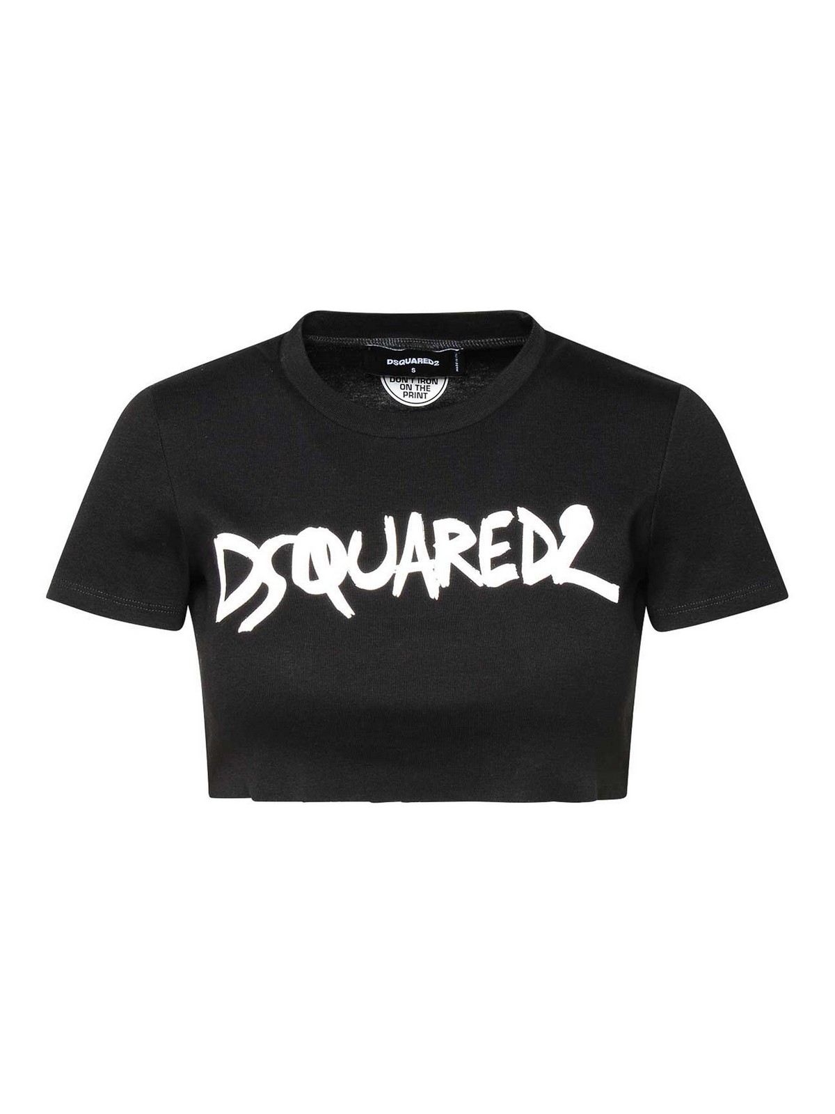 Dsquared2 T-shirt Crop Logo In Black