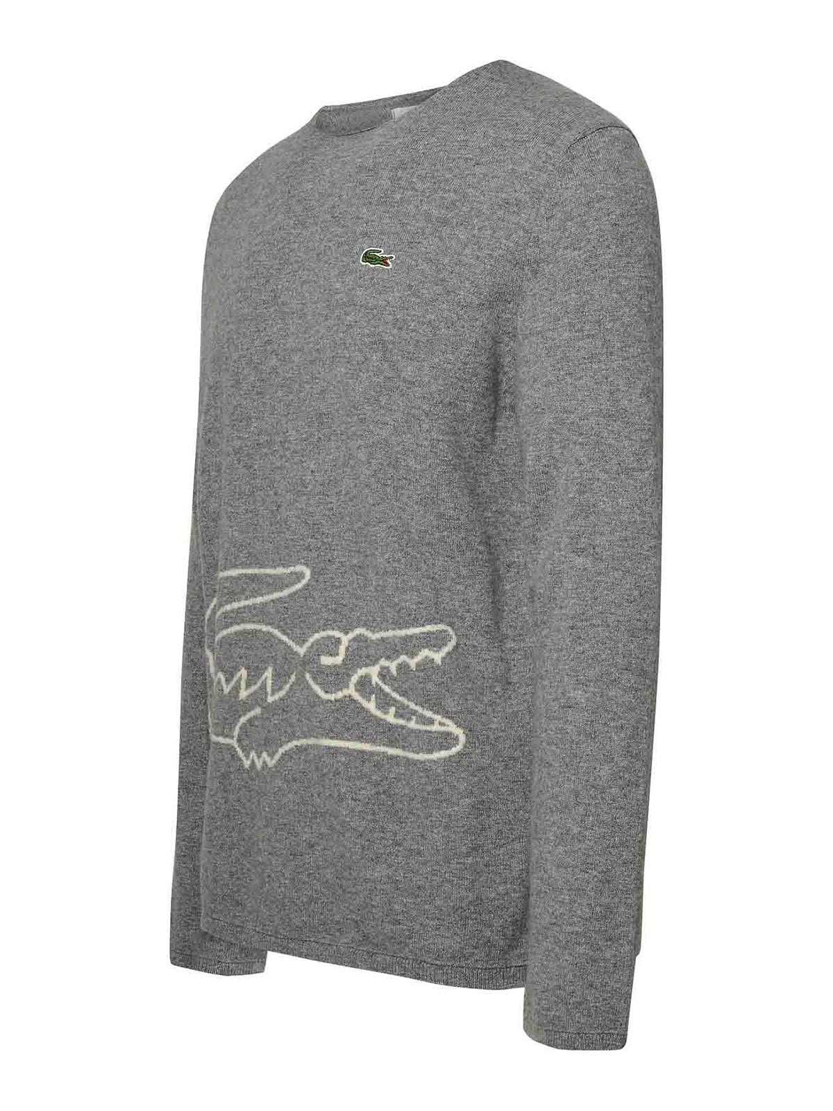Shop Comme Des Garçons Shirt Crocodile Sweater In Grey