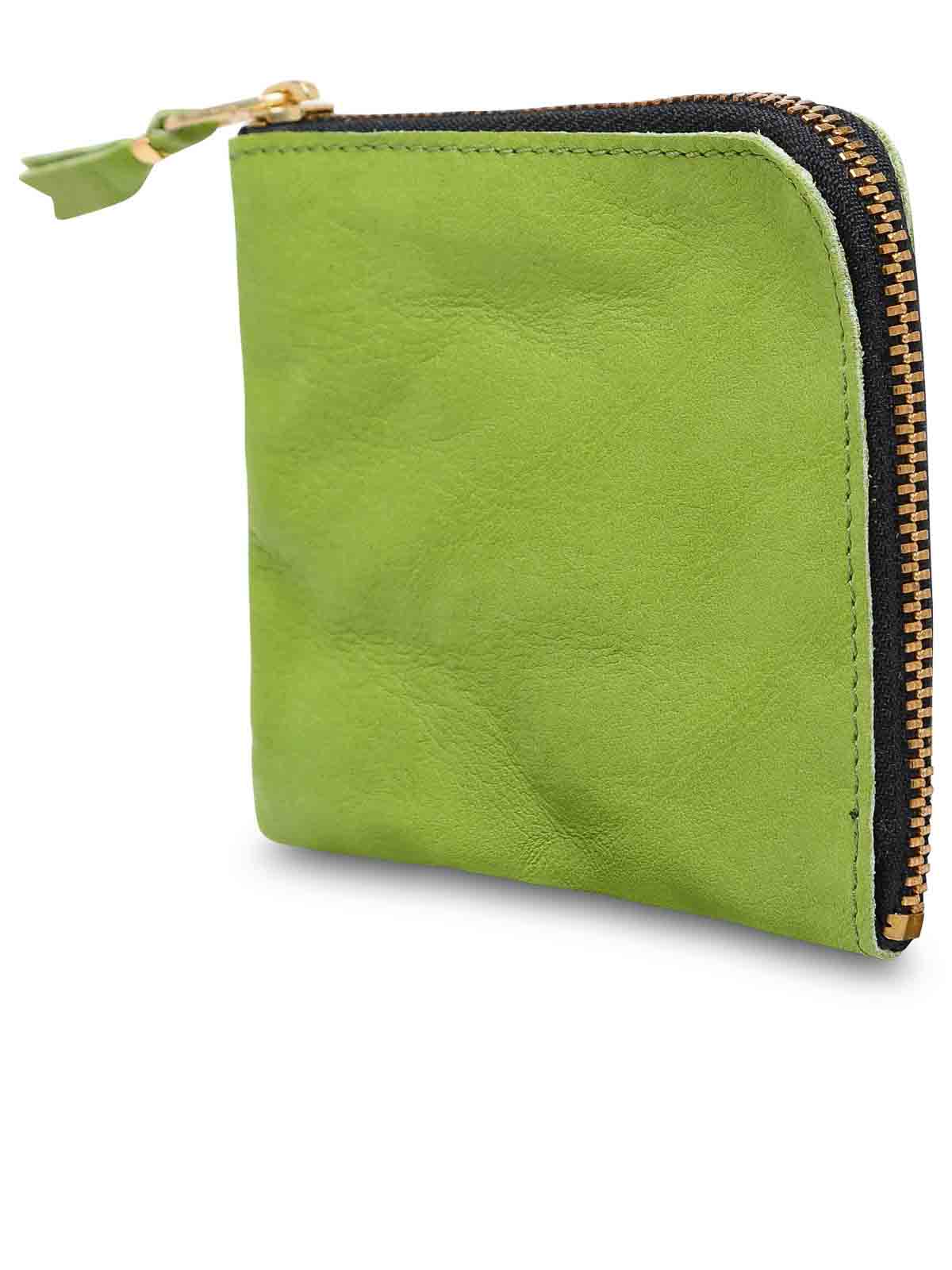 Shop Comme Des Garçons Zip Wallet In Green