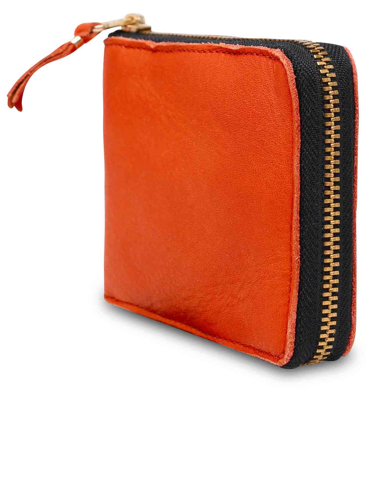 Shop Comme Des Garçons Small Zip Wallet In Orange