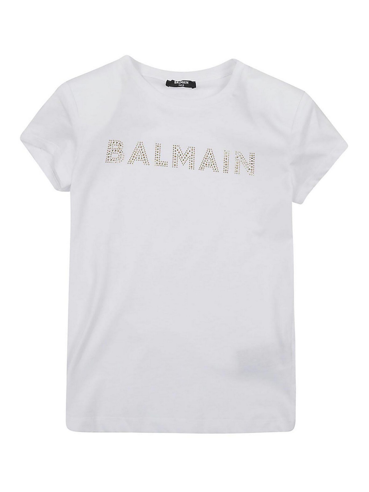 Balmain Kids' T-shirt/top In White Gold