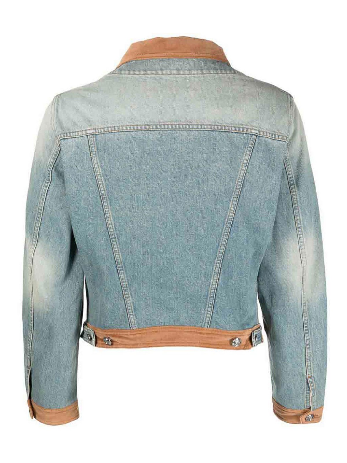 Bluemarble Velvet details denim jacket - Denim|JA52DE11B23SOF