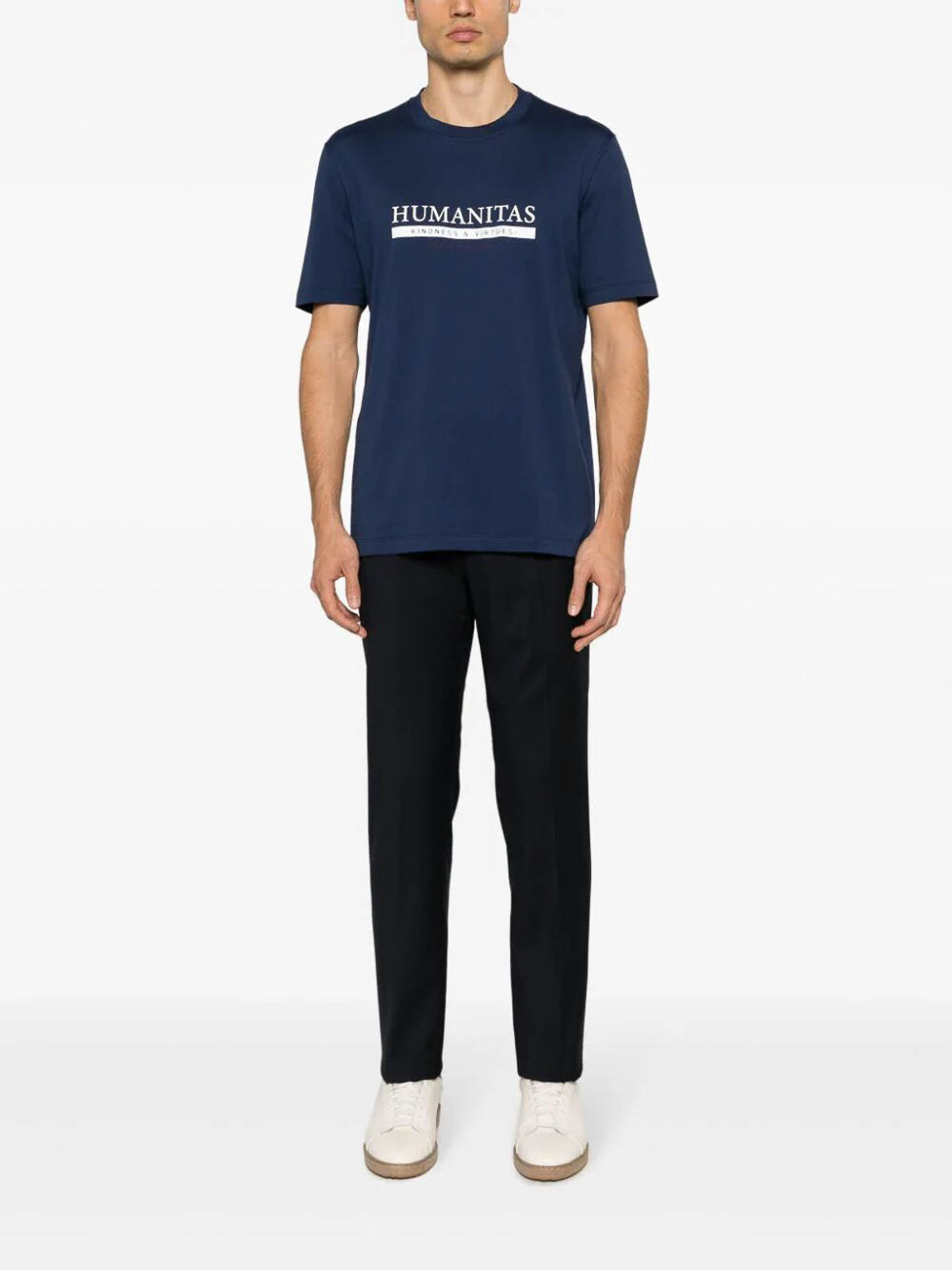 BRUNELLO CUCINELLI ネイビー Tシャツ Brunello Cucinelli Short Sleeve Logo T-Shirt Navy at