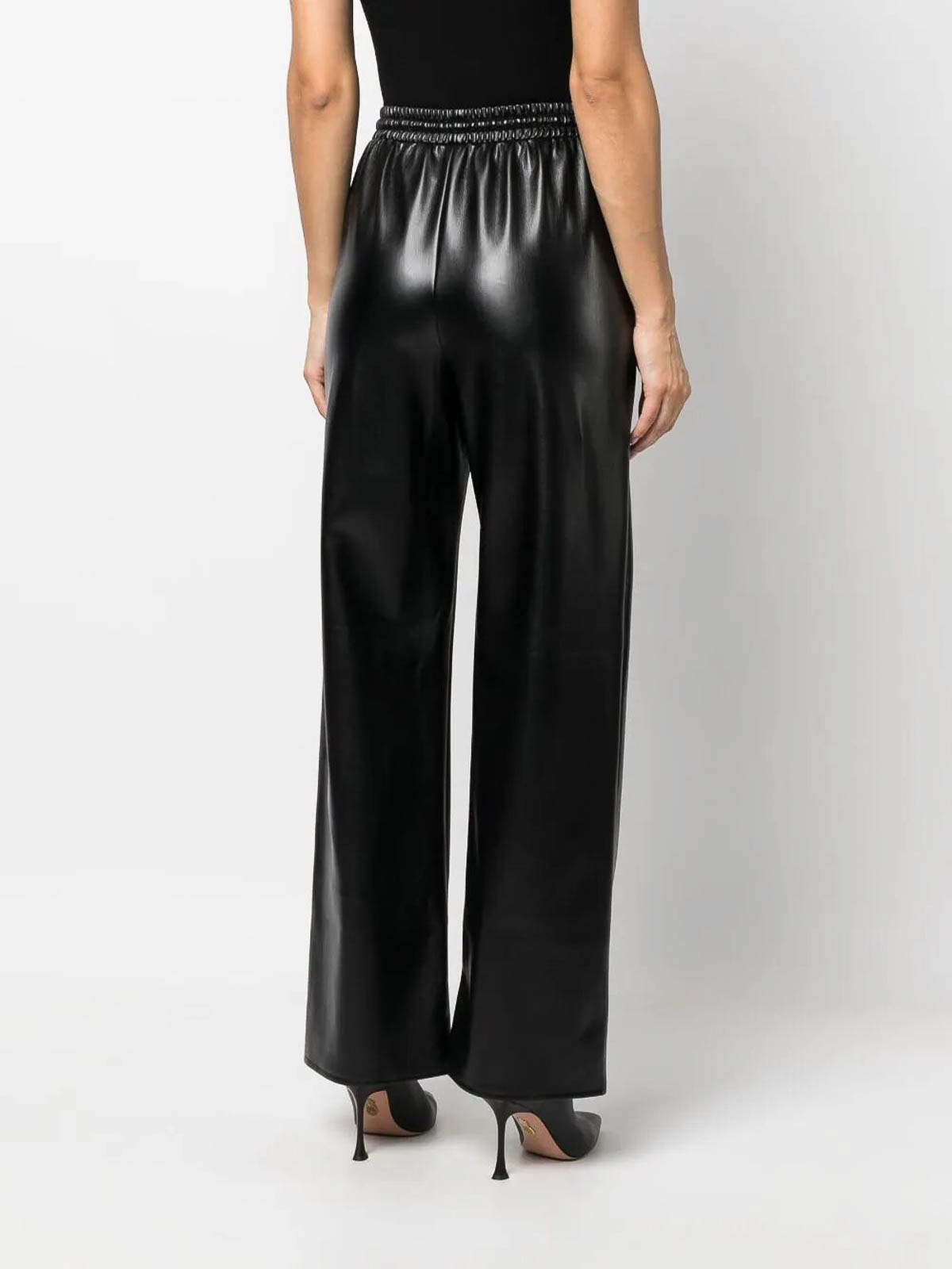 Shop Patrizia Pepe Wide Leg Pants In Black