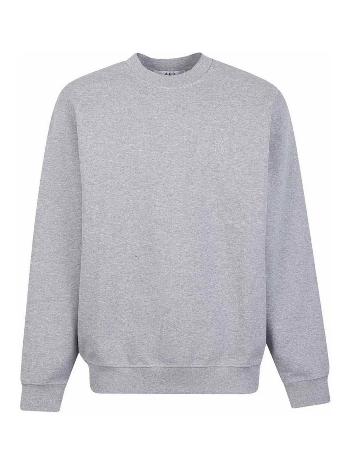 Apc Logo Cotton Sweatshirt In Grey