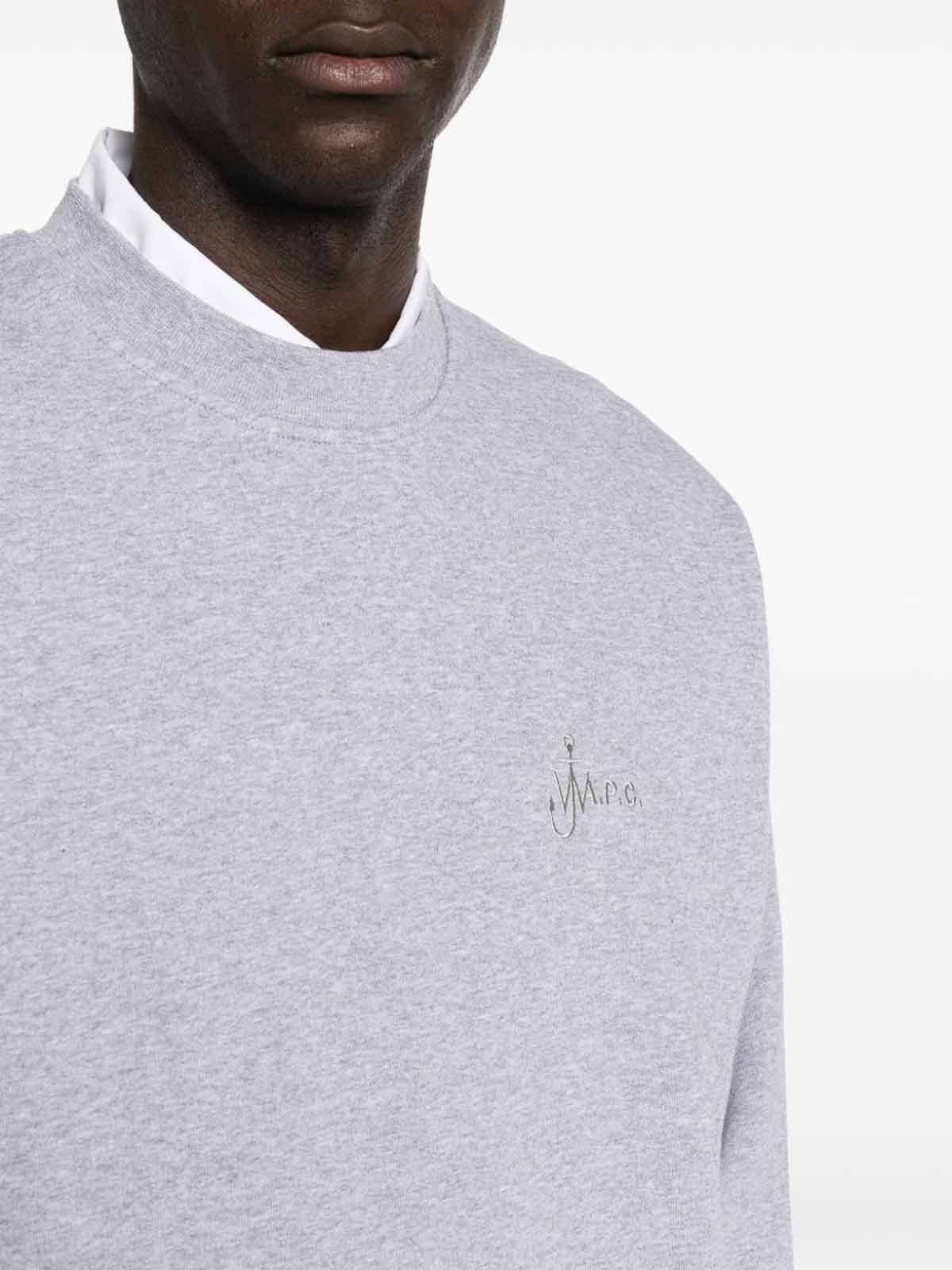 Shop Apc Logo Cotton Sweatshirt In Grey