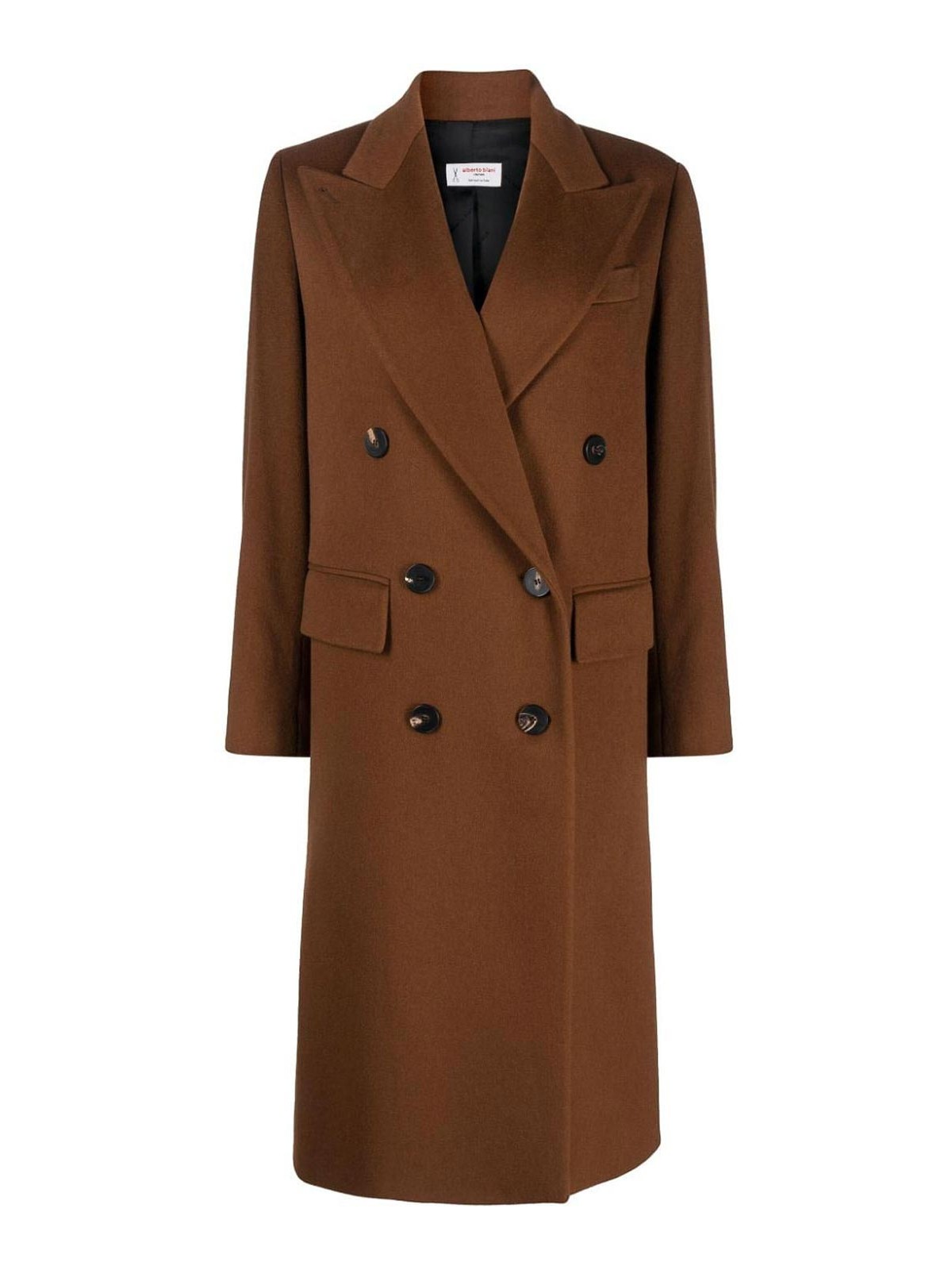 Shop Alberto Biani Double-breasted Wool Coat In Red