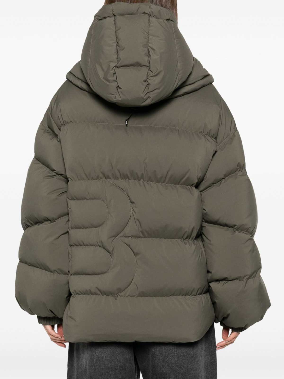 Bacon Double b nylon down jacket - Green|DOUBLEBAMD008MILITE