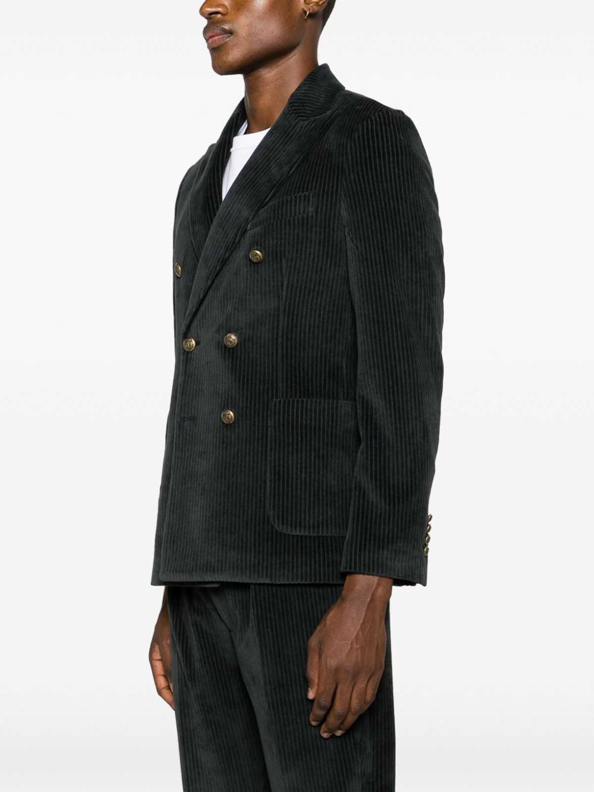 Circolo 1901 Double-breasted corduroy jacket - Blue|CN4042664