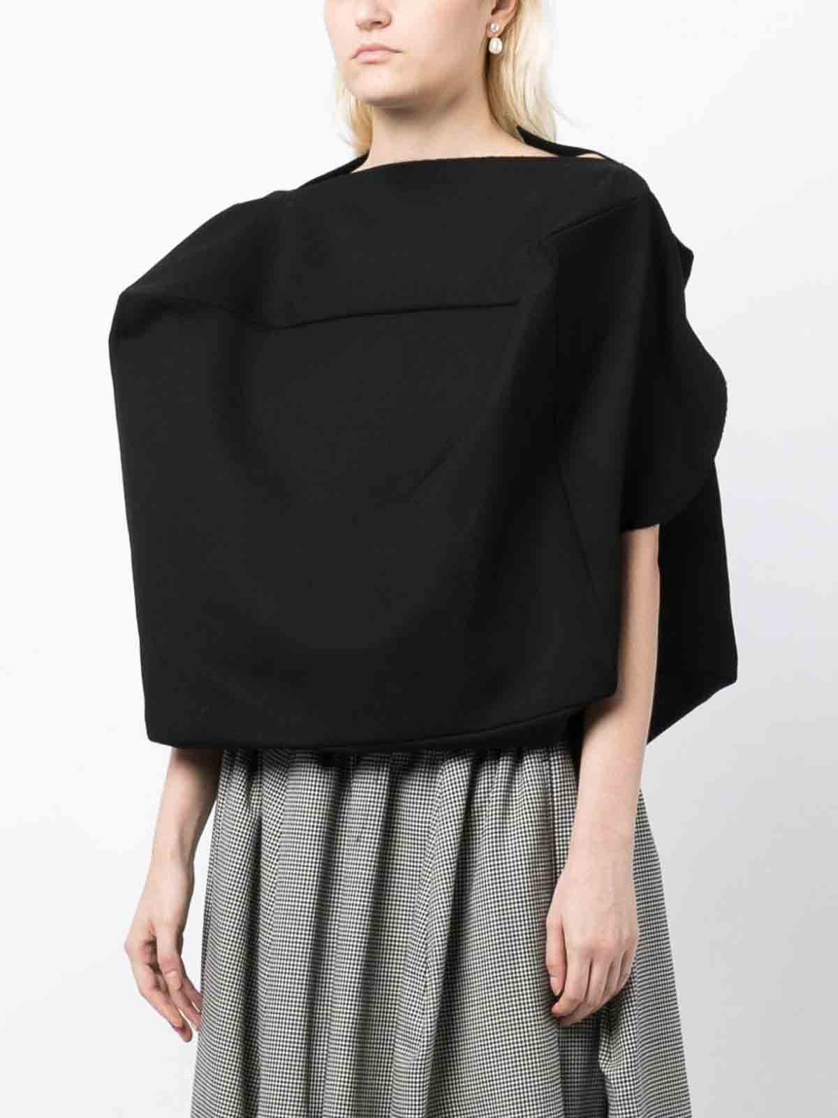 Shop Comme Des Garçons Wool Cropped Top In Black