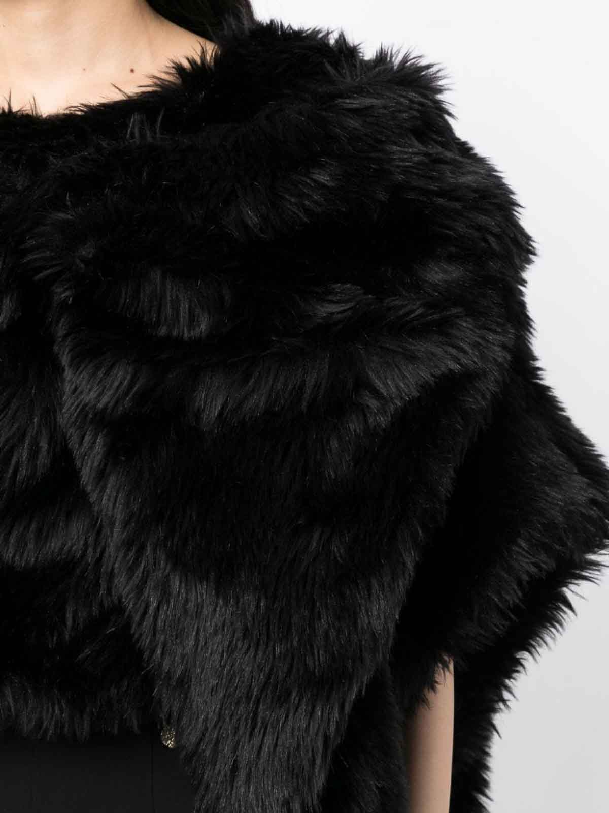 Shop Comme Des Garçons Faux Fur Cropped Jacket In Black