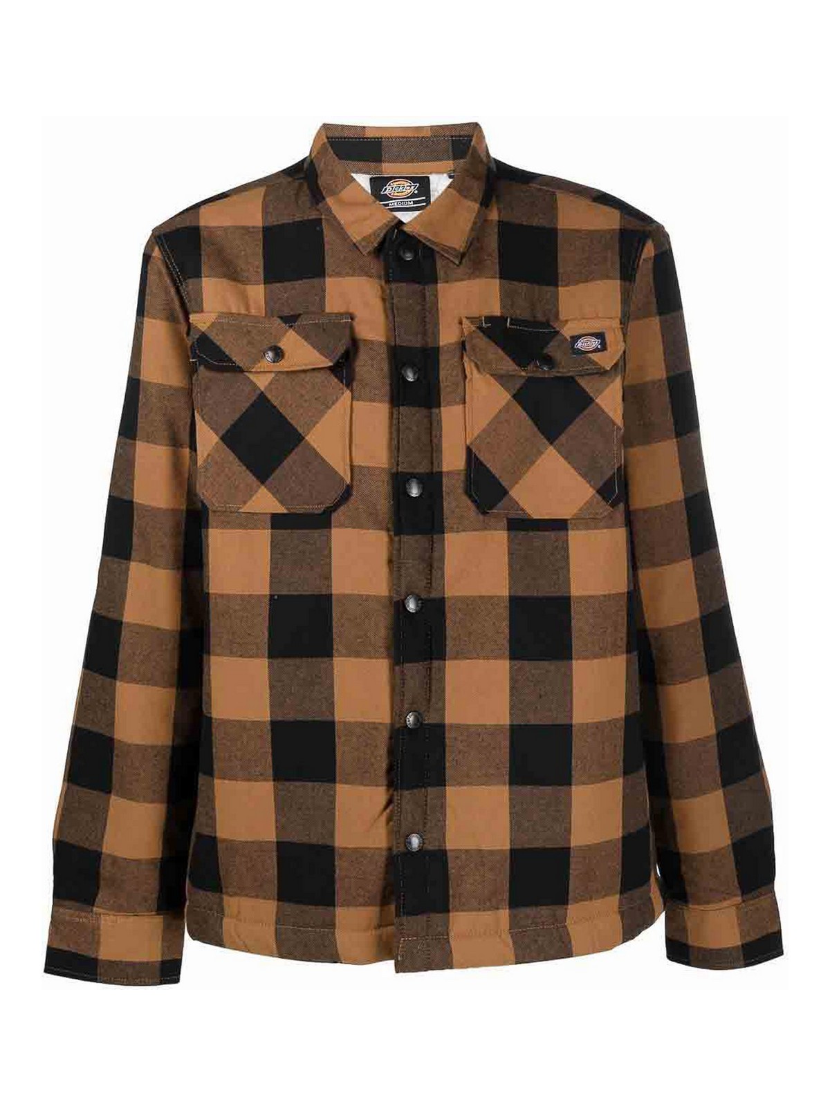 Dickies Checked Cotton Blend Shirt In Brown