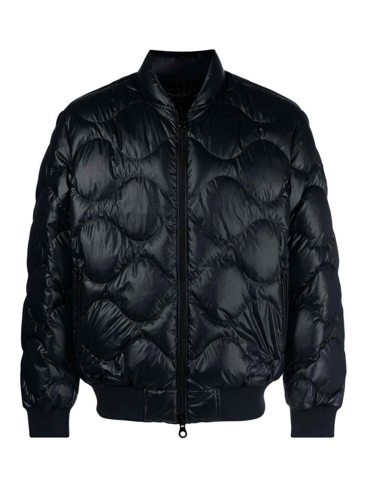 Duvetica Quilted Padded Bomber Jacket In Blue