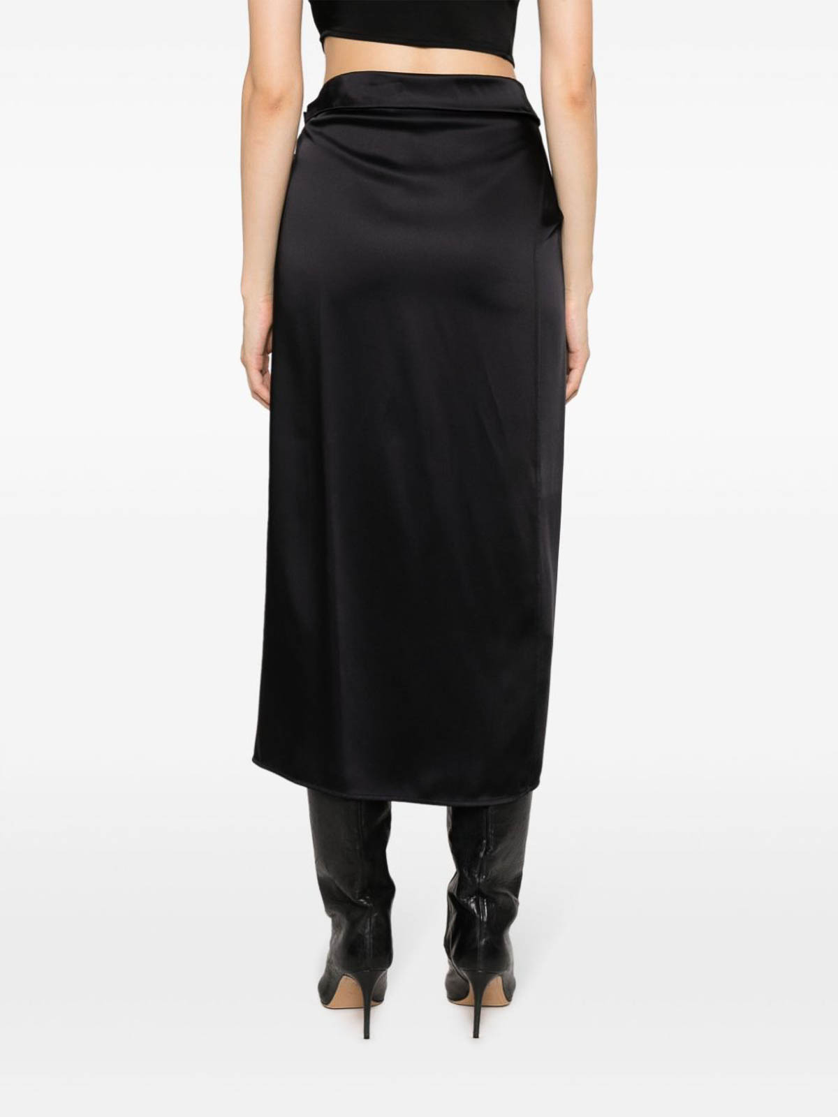 Shop Erika Cavallini Loryan Long Skirt In Black