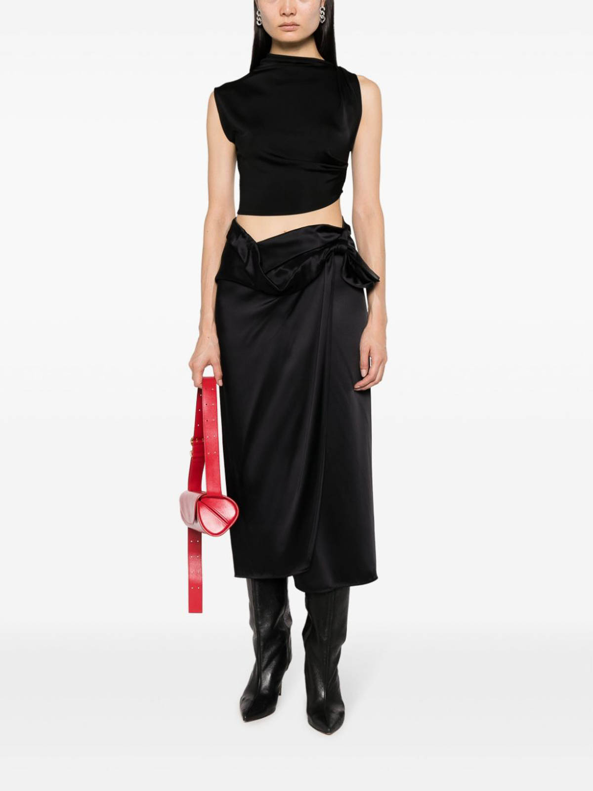 Shop Erika Cavallini Loryan Long Skirt In Black