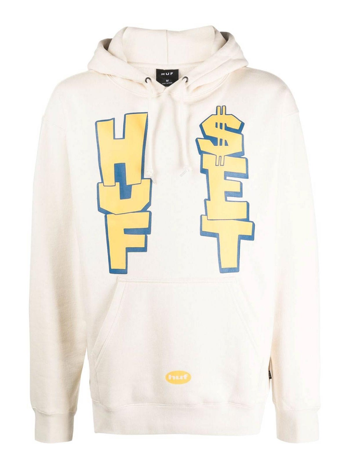 Huf Anthem Logo-print Hoodie In Beige