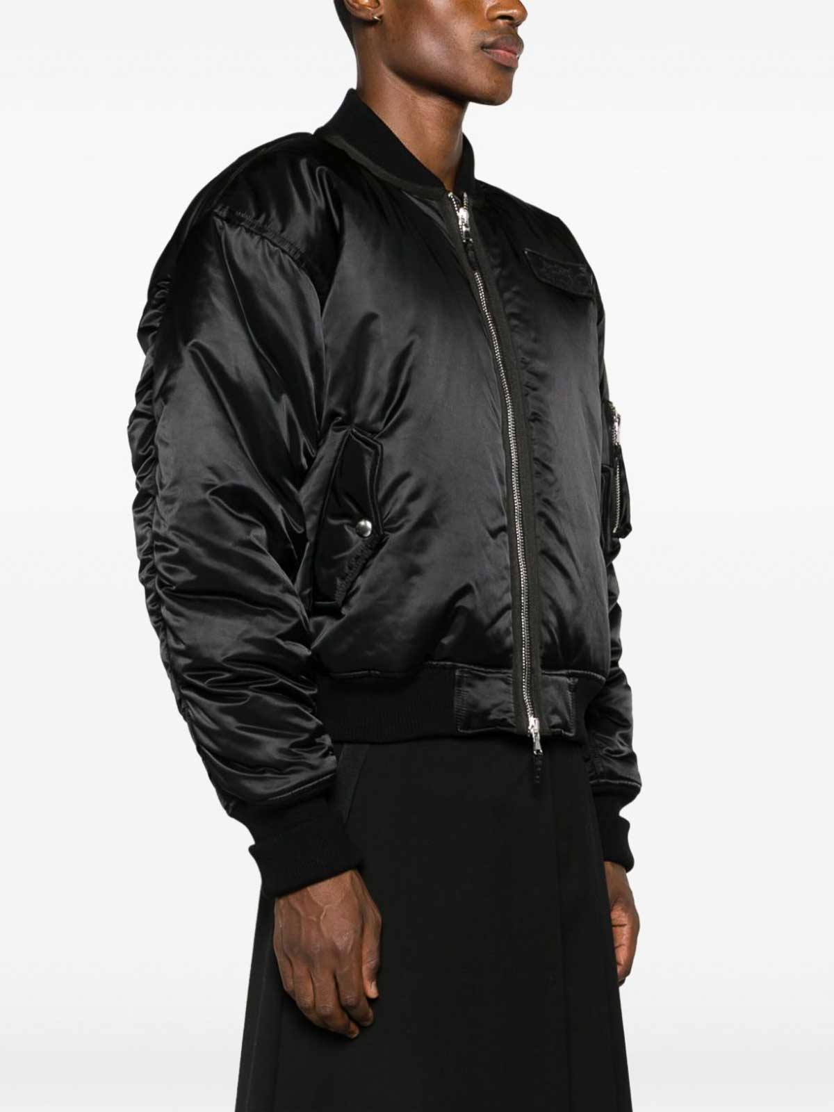 Shop Jean Paul Gaultier Embroidered Bomber Jacket In Black