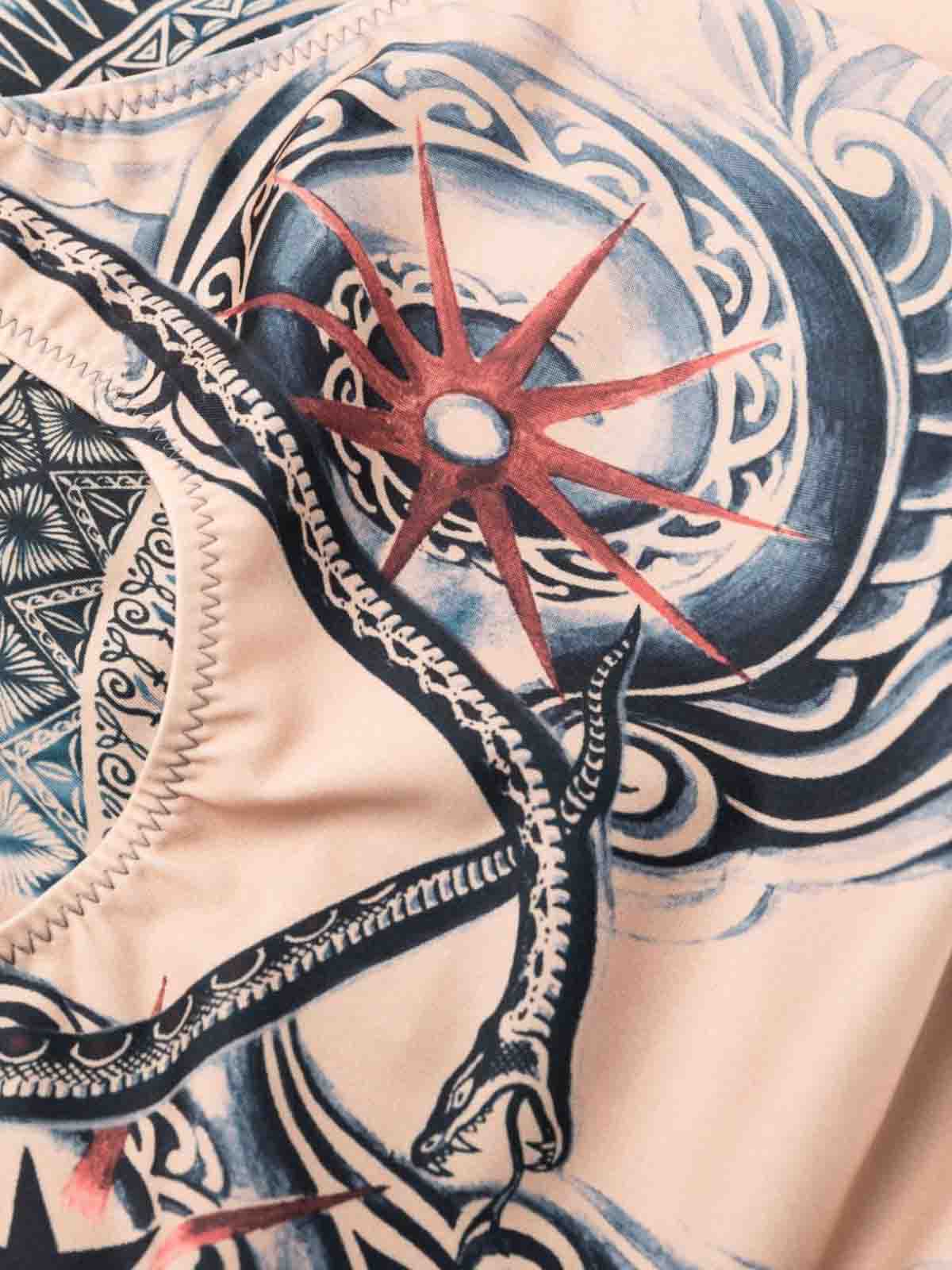 Jean Paul Gaultier Tattoo print swimsuit Beige MB009J534635030