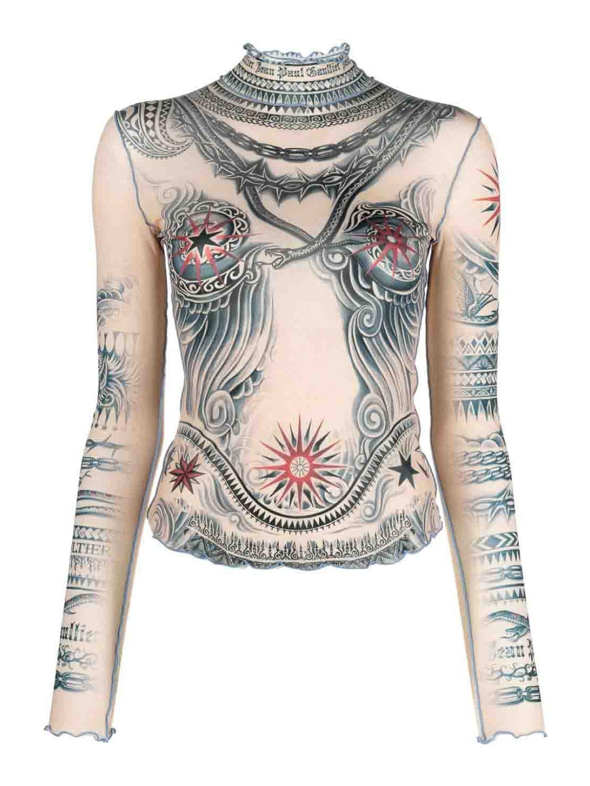 Jean Paul Gaultier Trompe loeil tattoo print top
