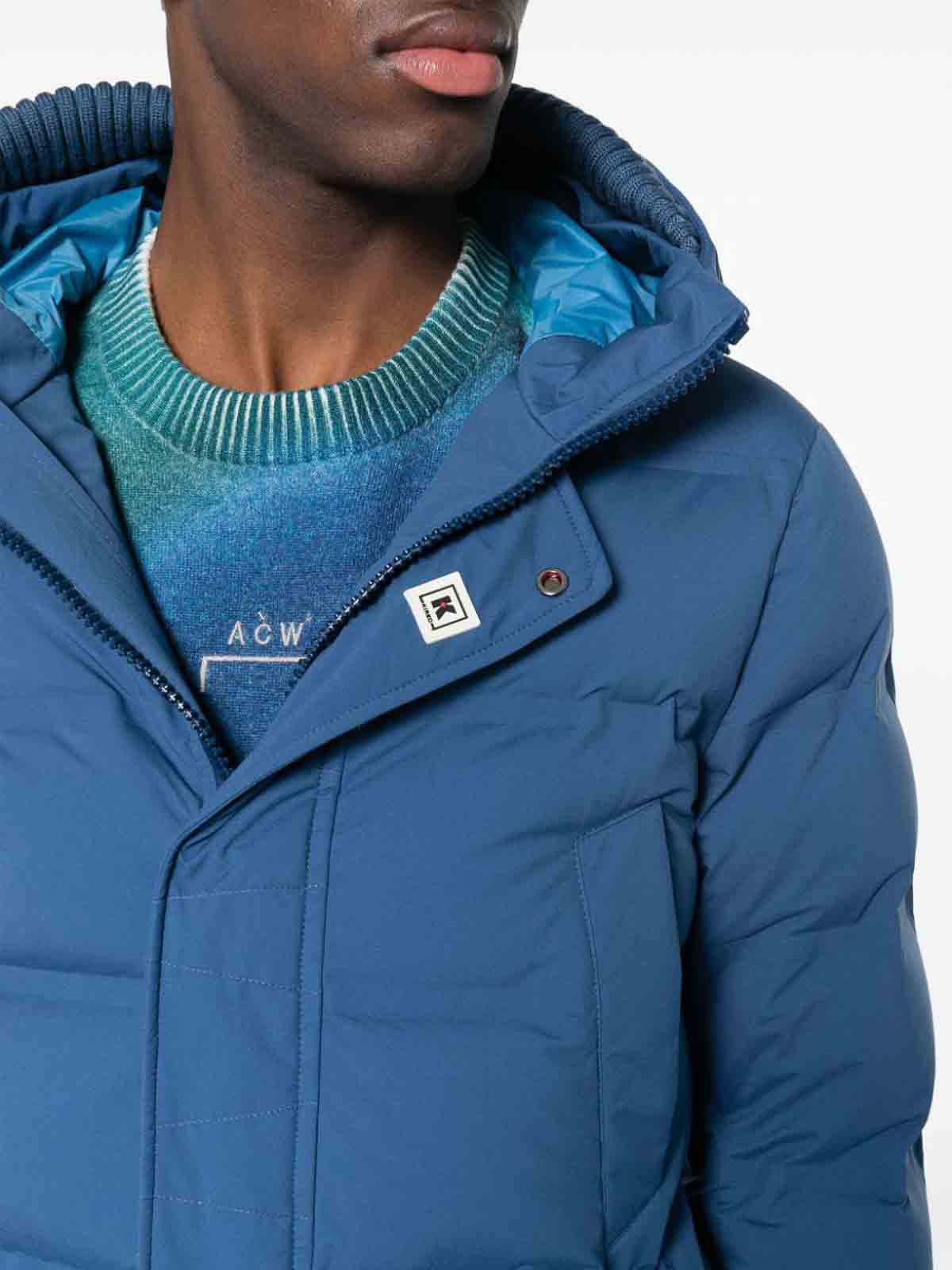 Shop Kired Reus Hooded Down Jacket In Blue
