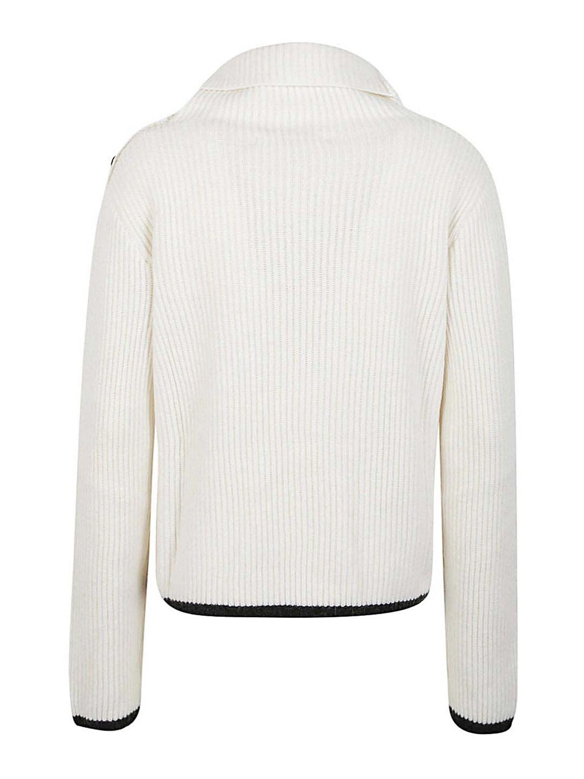 Shop Liviana Conti Wool Blend Turtleneck Sweater In White