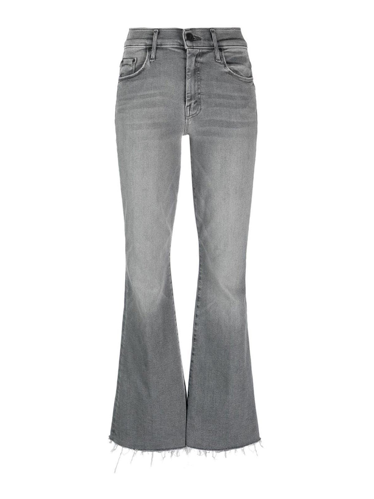 Shop Mother Jeans Boot-cut - Gris In Grey