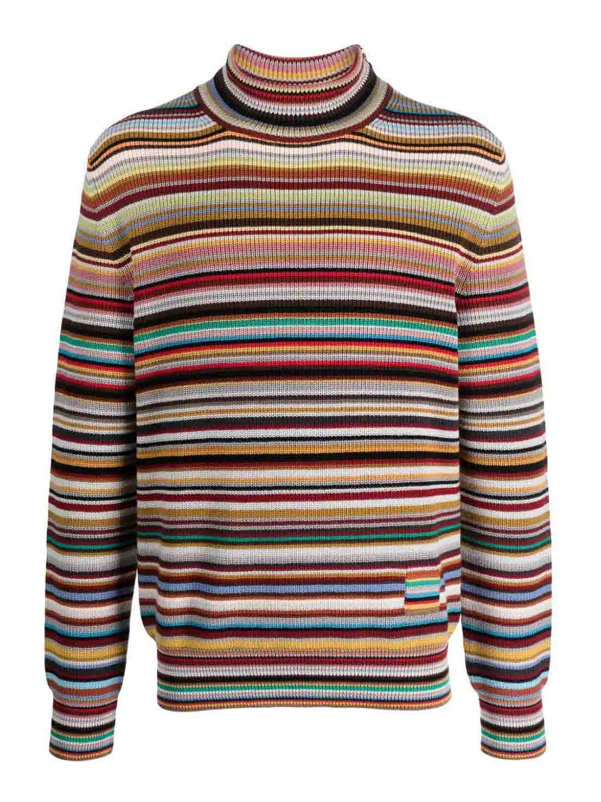 Shop Paul Smith Wool Striped Jumper In Multicolour
