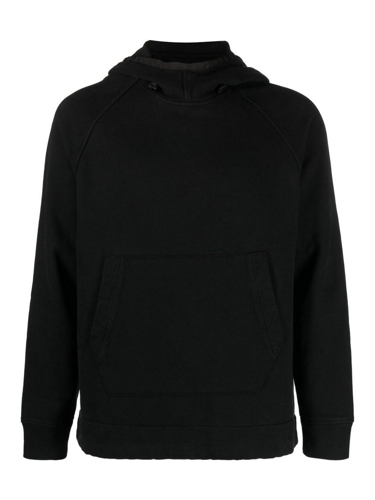 C.p. Company Goggles-detail Cotton Hoodie In Black