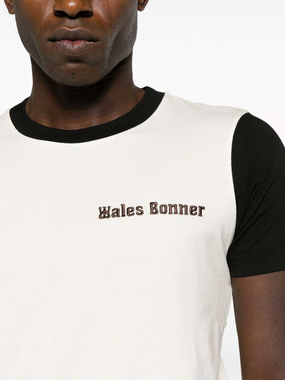 Shop Wales Bonner Logo Cotton T-shirt In White
