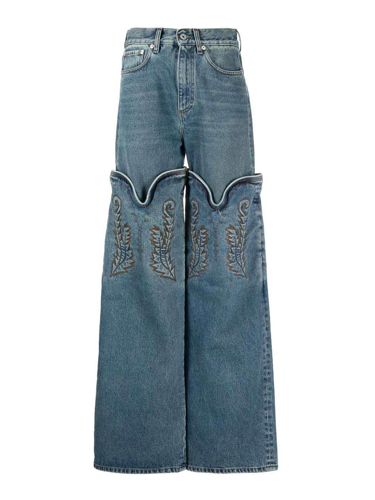 Y/Project Cowboy cuff denim jeans - Denim|JEAN36S25DVINTAGEBLUE