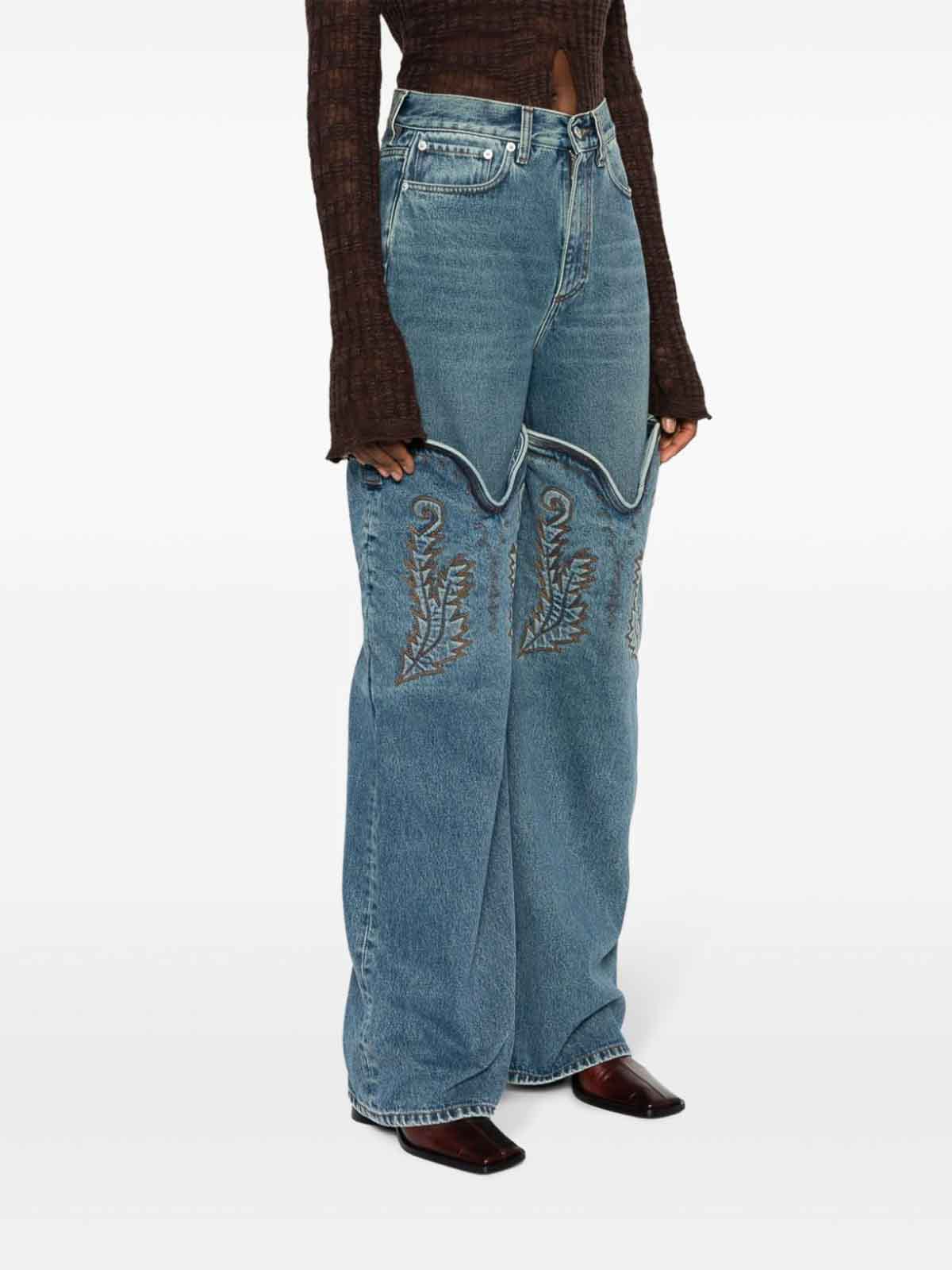 Y/Project Cowboy cuff denim jeans - Denim
