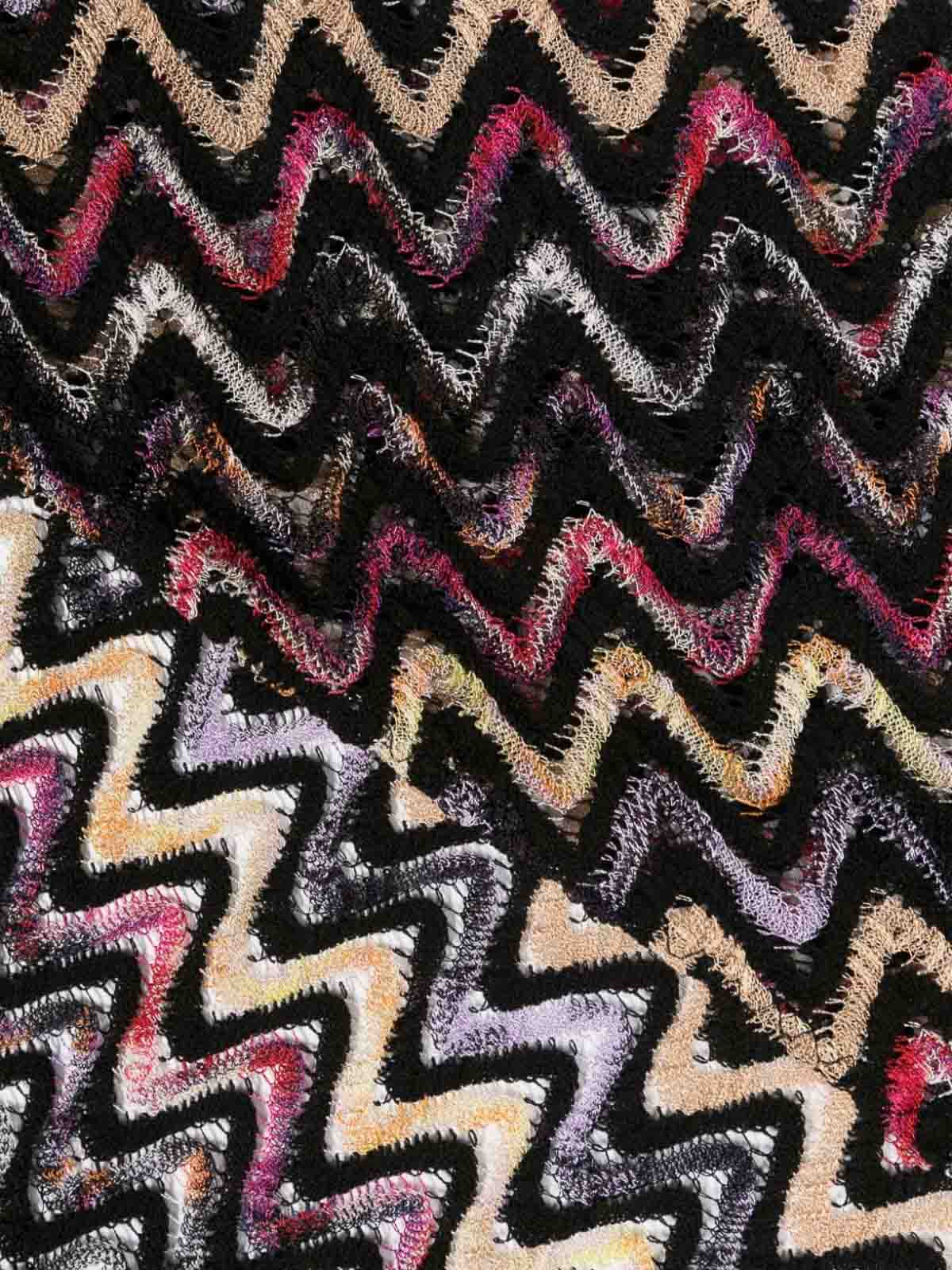 Shop Missoni Triangle Wool Blend Scarf In Black