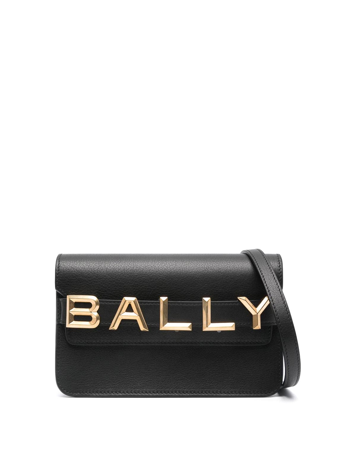 Bally Logo-lettering Leather Bag In Black