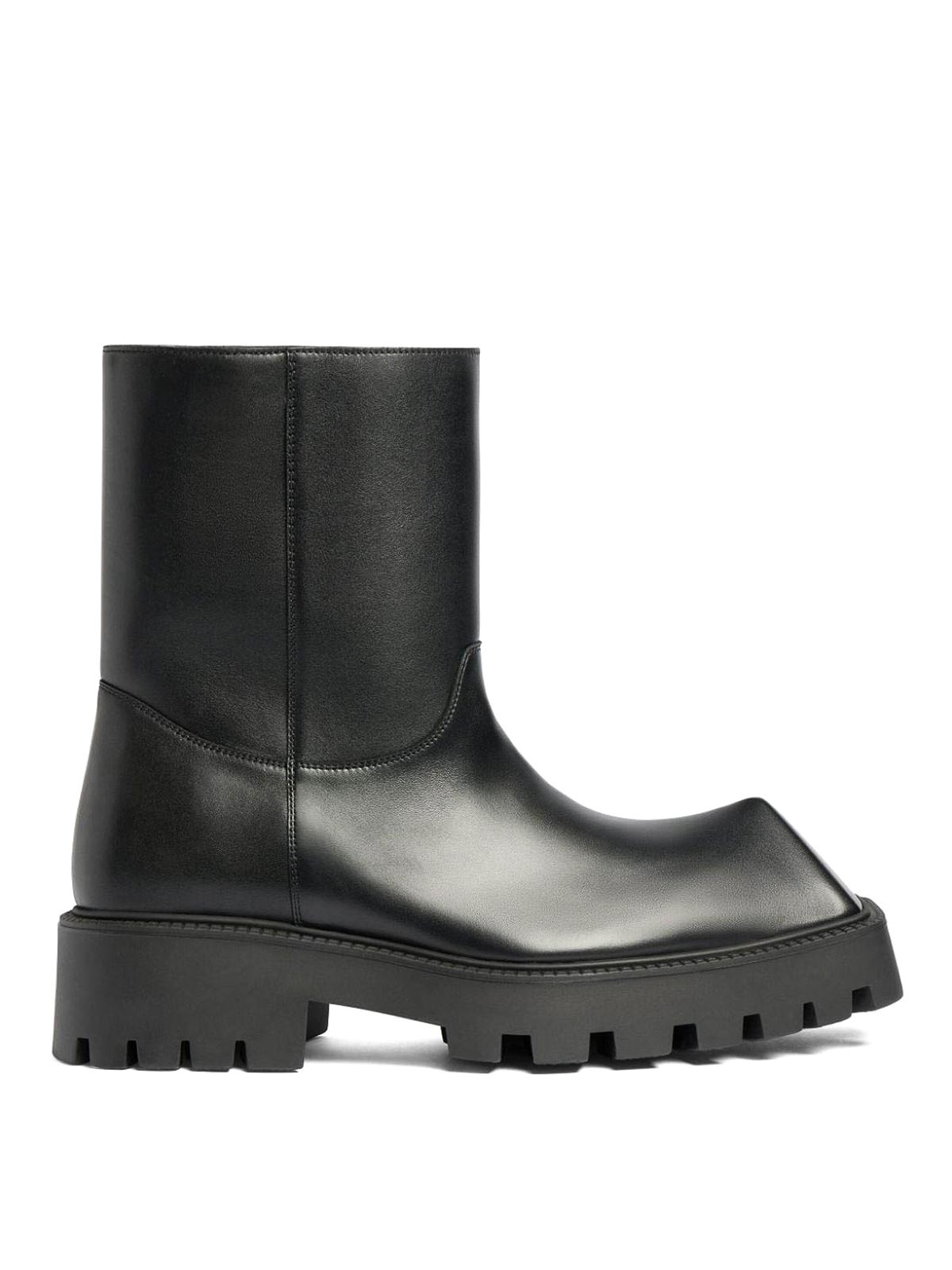 Shop Balenciaga Rhino Leather Boots In Black
