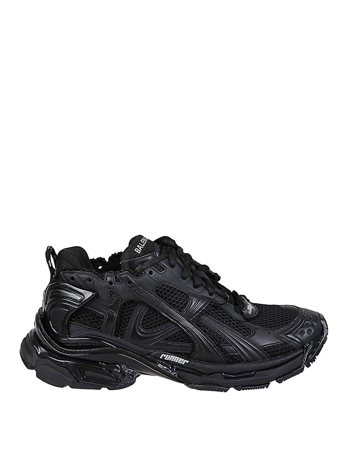 Shop Balenciaga Runner Sneakers In Black