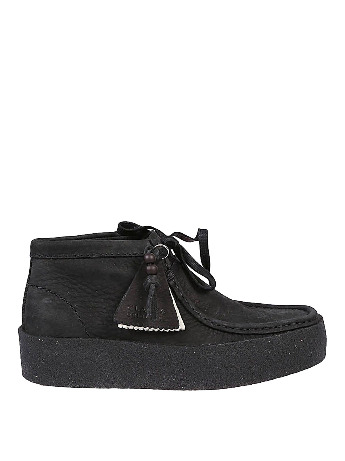 Shop Clarks Wallabee Cup Bt Leather Shoes In Black